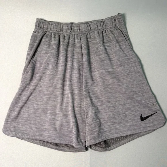 Nike Dri-FIT Mens Training Shorts Grey Heather Space Dye Athletic Gym SKU 218