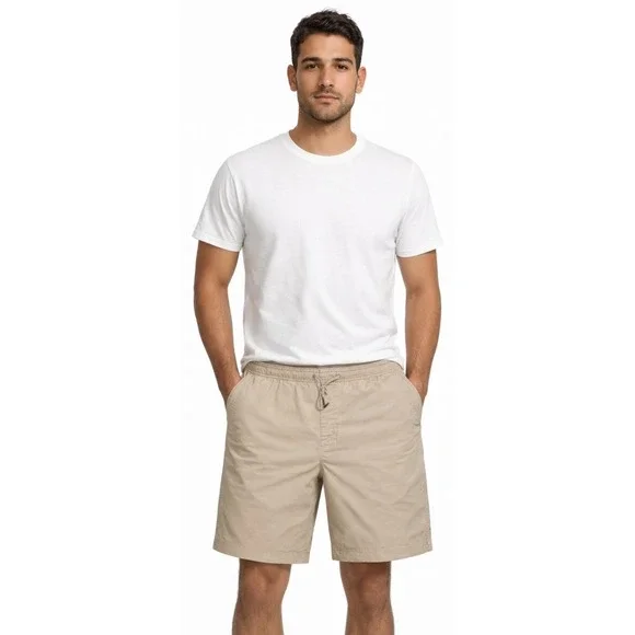 GAP Khaki Drawstring Shorts Mens XL Beige Stretch Cotton Casual 8