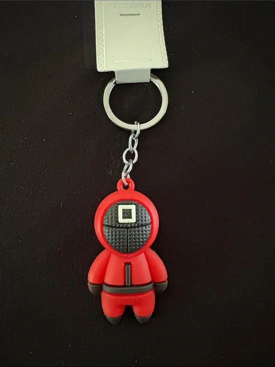 Red Squid Game Square Guard Keychain Bag Charm
