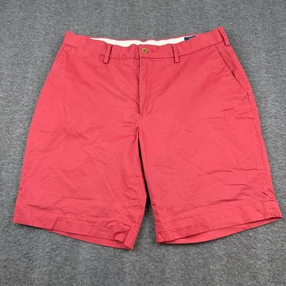 Polo Ralph Lauren Chino Shorts Men's 33 Red Stretch Classic Fit Cotton‎ Blend
