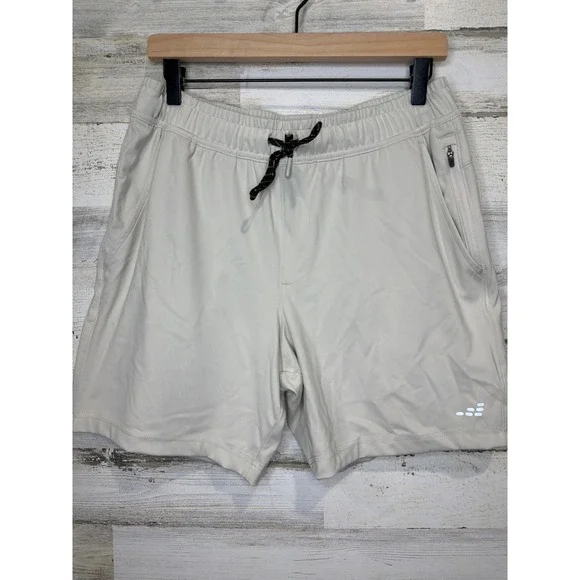 BCG Athletic Shorts Mens M Khaki Zipper Pocket Performance Gorpcore EUC