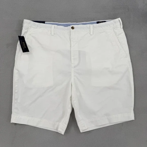 Polo Ralph Lauren Shorts Mens Size 40 Classic Fit White Cotton Twill Stretch NEW