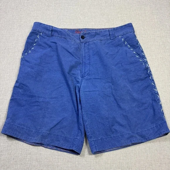 Robert Graham‎ Shorts Mens 38 Blue Chino Flat Front Cotton Polyester 9 Inseam