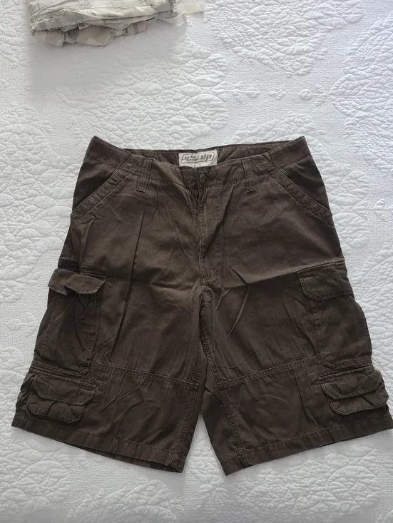 urban pipeline Brown Men's Cargo Shorts with Multi-Pocket Design