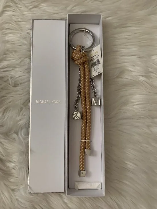 MICHAEL KORS Peanut Speckled Knotted Cord Bag Charm