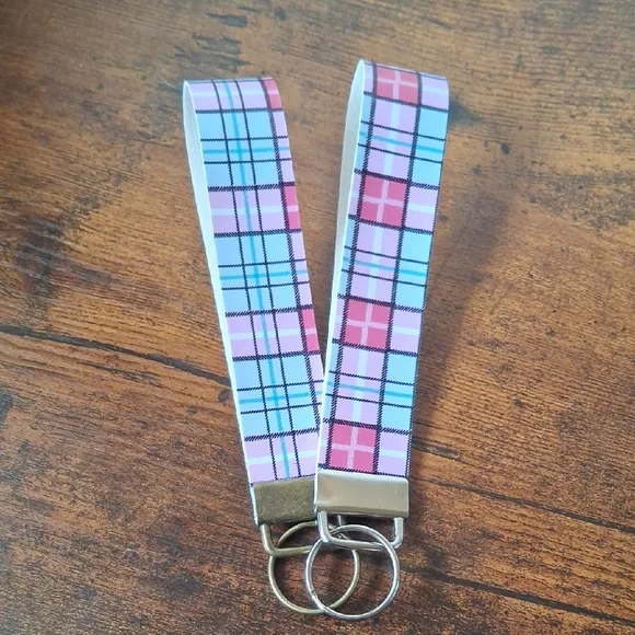 Plaid Wristlet Keychain