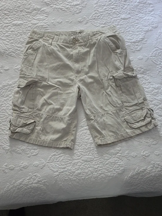 urban pipeline Beige Cargo Shorts with Utility Pockets