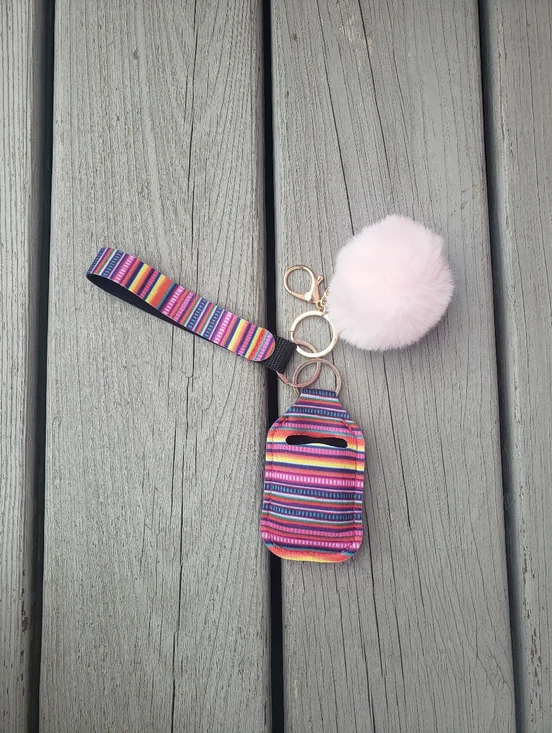 Multicolor Striped Keychain