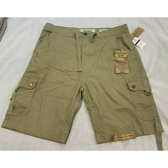 NWT VINTAGE GENES MENS CARGO STRETCH SLIM FIT SHORTS SIZE 36