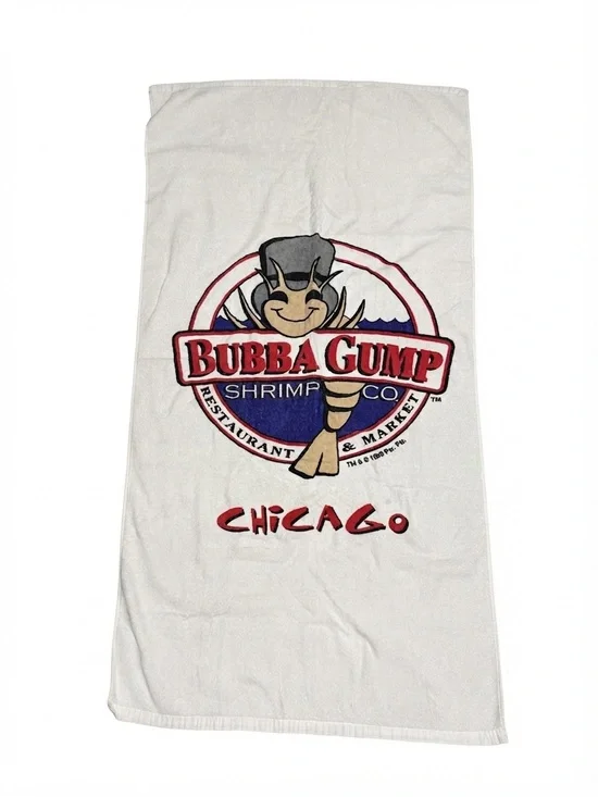Vintage 1998 Bubba Gump Shrimp Co Chicago Beach Towel