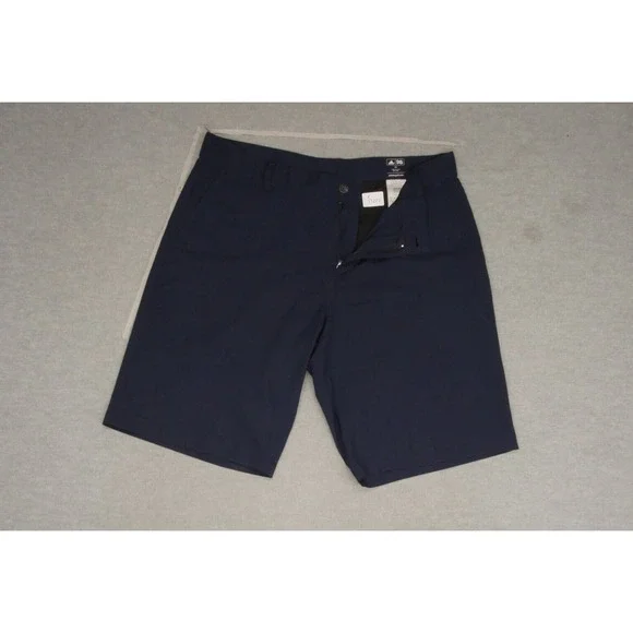 Adidas Men Shorts 36 Blue Chino Golf Logo Pockets Mid‎ Rise 11