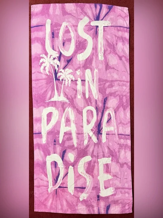 Lost in Paradise Purple Tie Dye Beach Towel