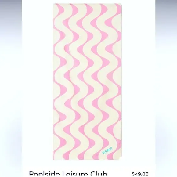 Funboy Poolside Leisure club retro pattern beach towel NWT