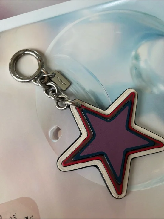 Coach Star Key Ring in Purple, Red, Navy( limited ed./used/displayed item)