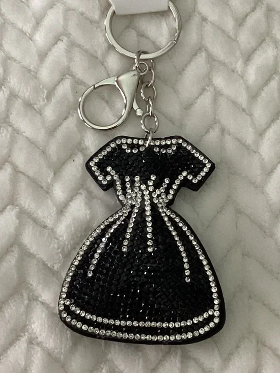 Black Dress Crystal Keychain or Purse Charm