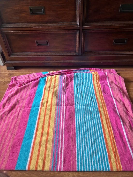 Bright Pink Multi-Stripe beach towel - Colorful Summer Stripe