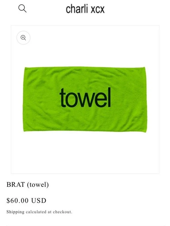 LICENSED CHARLI XCX TOWEL GREEN
