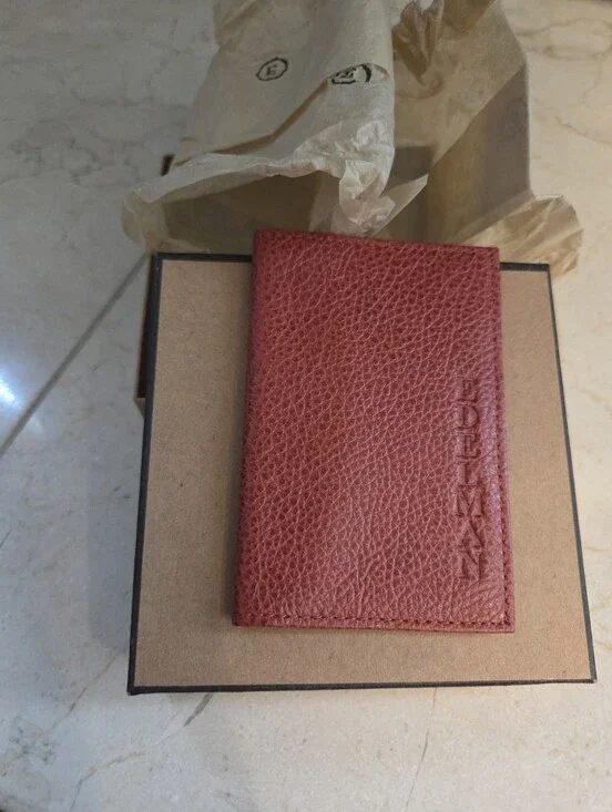 Edelman Red Pebbled Leather Bifold Card Holder in Box NWOT