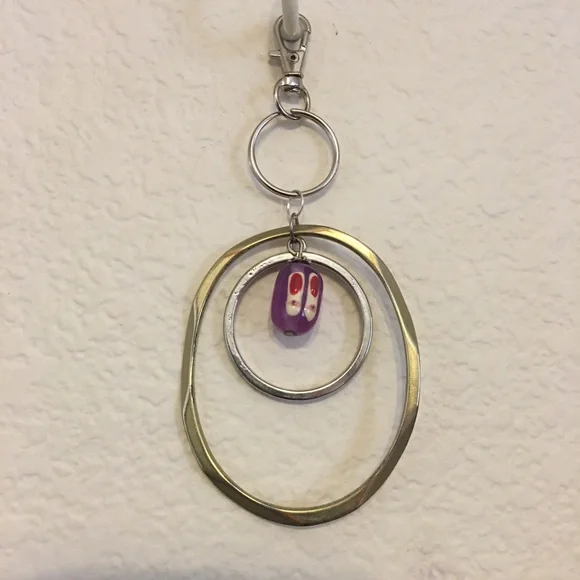 Vintage repurpose salvaged estate gem keychain