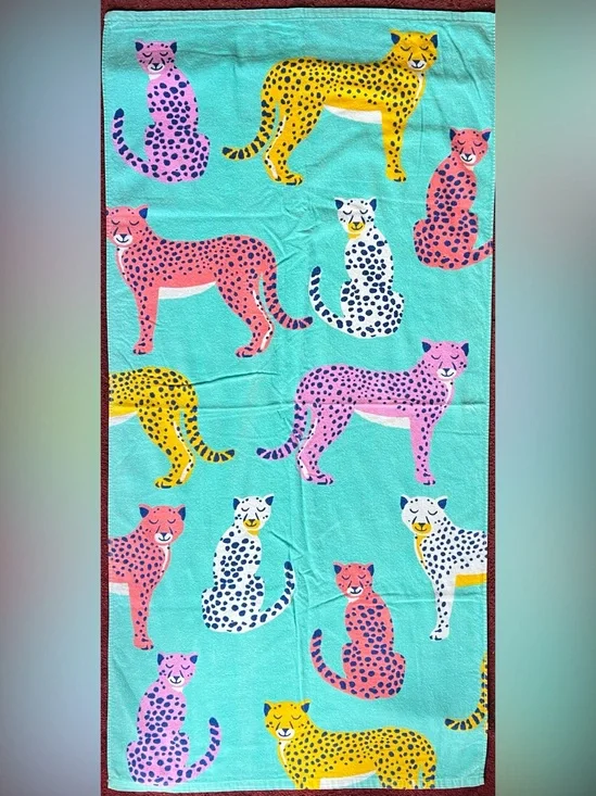 Colorful Cheetahs Beach Towel