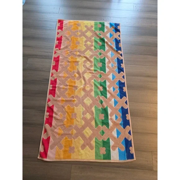 Ipanema Originals Rainbow Beach Towel Cotton Made in Brazil Geometric Floral
