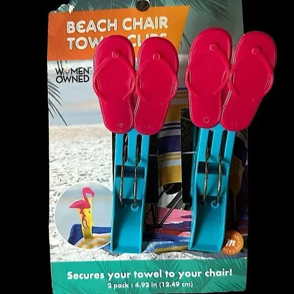 Morgan Home Fashions Beach Chair Towel Clips Set of Two in Flipflops