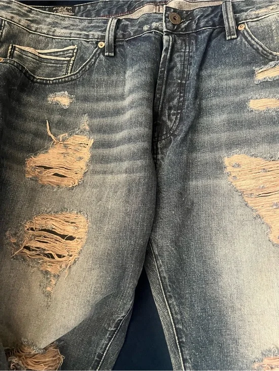 Cult of Individuality Distressed Blue Jean Shorts