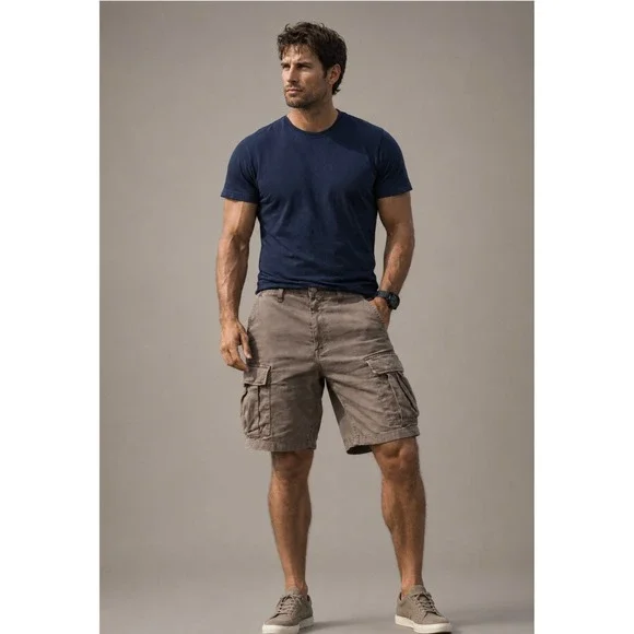 Cabela's Cargo Shorts Mens 34 Brown Outdoors Heavyweight Cotton Twill Gorpcore