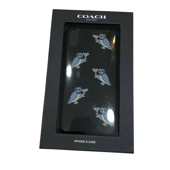 Coach Owl Black Glitter iPhone X or Iphone XS phone Case