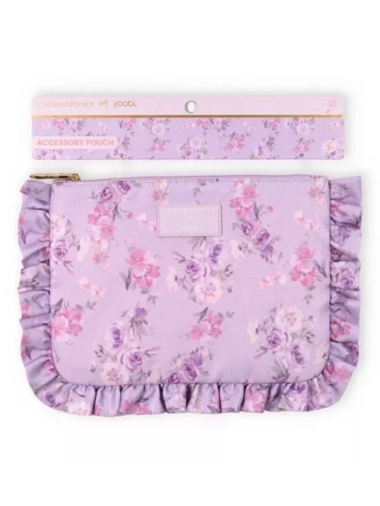 NWT Love Shack Fancy X Target Floral Ruffle Accessory Pouch - Lavender