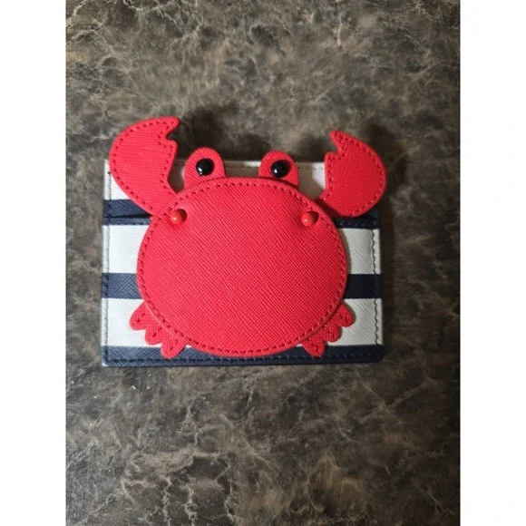 Kate Spade Shore Thing Stripe with Crab Applique Card Case Wallet