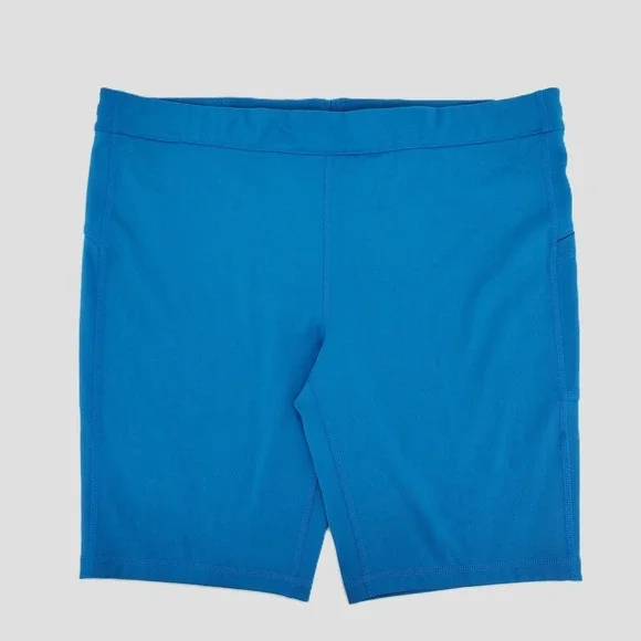 DSG Mens XL Run‎ Half Tight Blue Gleam Moisture Wicking Pockets Stretch 50+ UV