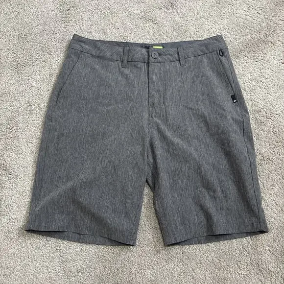 Quiksilver Amphibian Shorts Mens 30 Gray 4-Way Stretch Hybrid Casual Chino
