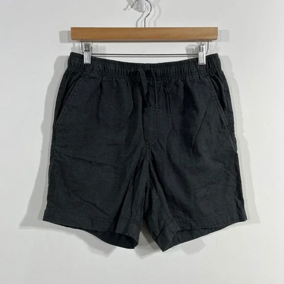 Old Navy Mens Jogger Shorts Small Black Linen Blend Drawstring Coastal  Preppy