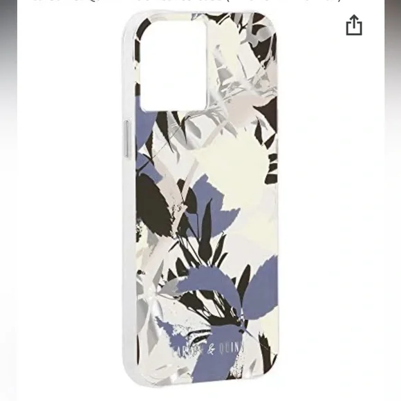 New iPhone 12 Pro Max Carson & Quinn Blue Leaves Anti Microbial Case