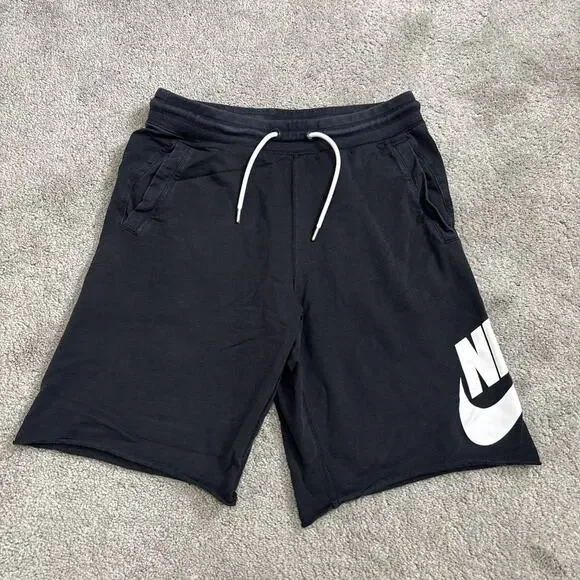 Nike Shorts Mens Size M Black Logo French Terry Sweat Athletic Casual AT5267-010
