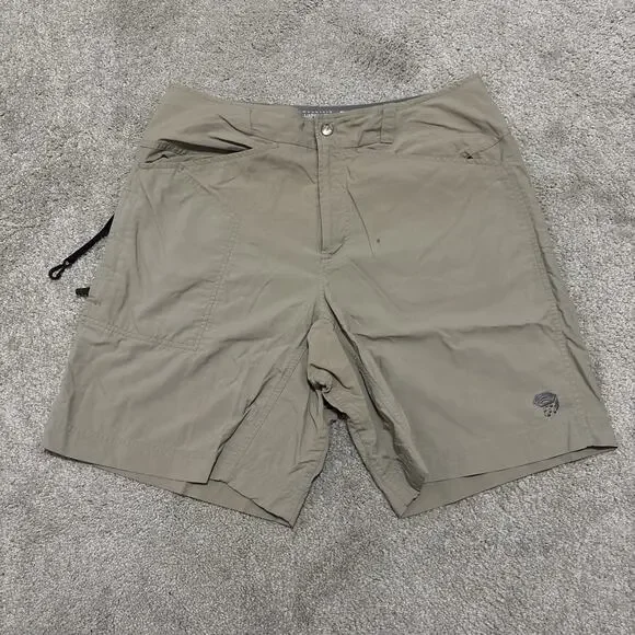 Mountain Hardwear Shorts Mens Medium Brown Outdoor Hiking Performance Tech Nylon