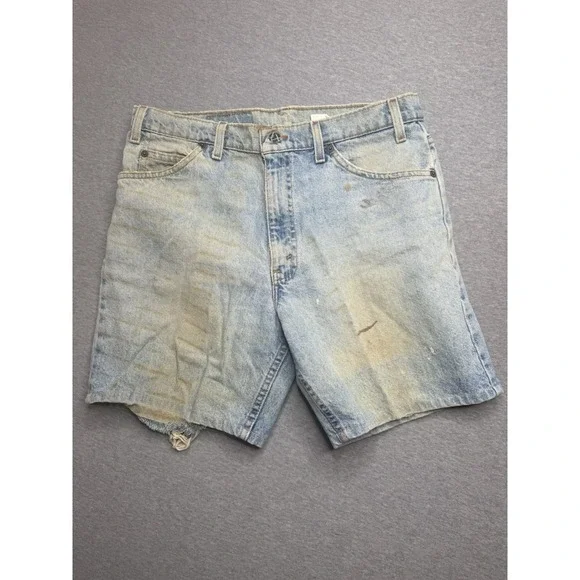 Vintage Levis 550 Orange Tab Denim Shorts Mens 34 Light Wash Relaxed Fit Blue