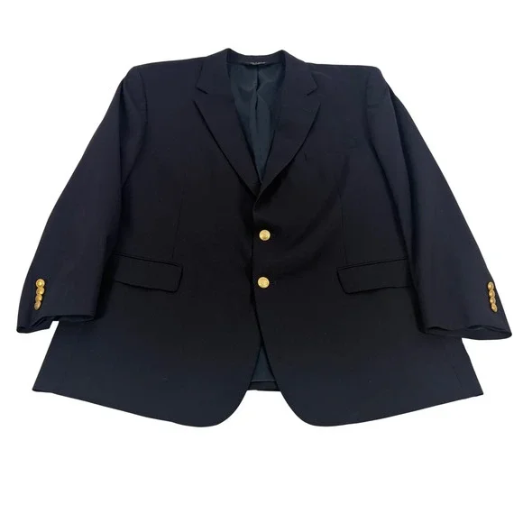 Jos. A. Bank Blazer Mens Navy Blue 50R 50x34 Gold Buttons‎ 2B/4B Preppy Academia