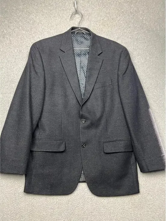 Michael Kors Herringbone Wool Cashmere Jacket Blazer Sport Coat 40R Navy Classic