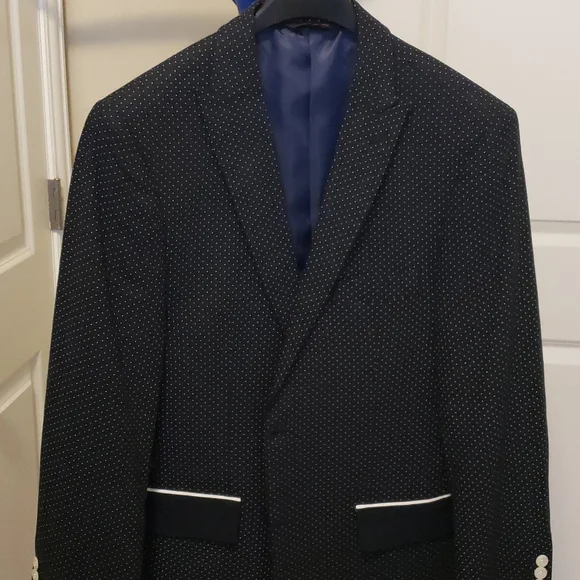 Linea Uomo Men's Rayon Linen‎ Blend Navy Blue Jacket