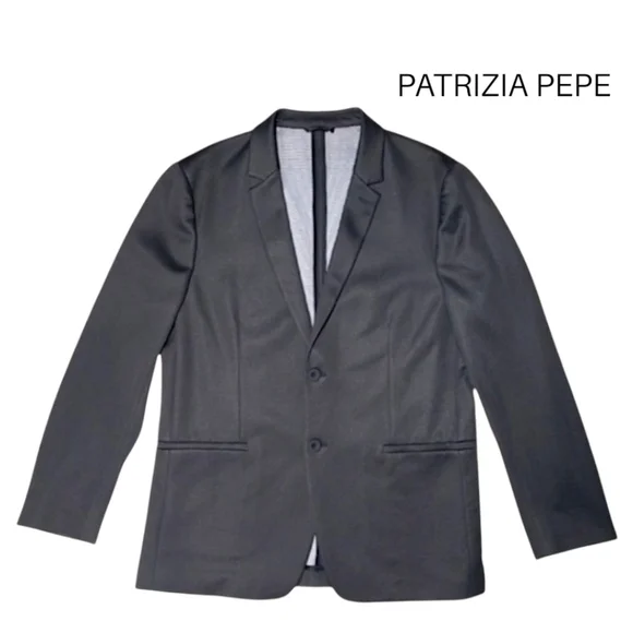 Patrizia Pepe Men's Black ltalian Designer Blazer EU 52 / US 42 Modern Fit