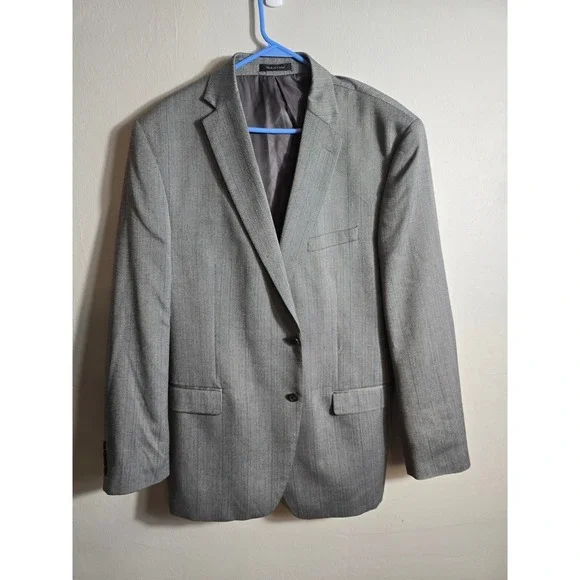 Lauren Ralph Lauren Blazer Sport Coat Herringbone‎ Two Button Gray Mens
