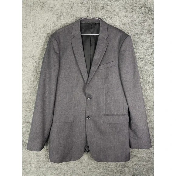 Banana Republic Tailored Fit Blazer Mens 42L Gray 2 Button‎ 100% Wool Business