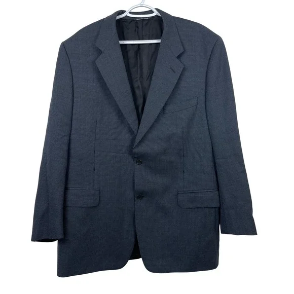 Canali Mens Gray 100% Wool 2 Button Blazer Sport Coat Italy EU 56R, US‎ 46R