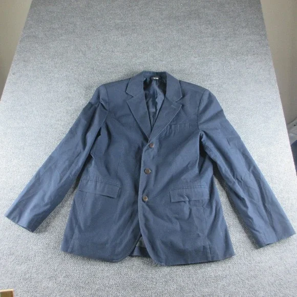 L.L. Bean Blazer Mens 42 Blue Cotton Sport Coat 3 Button Utility Jacket