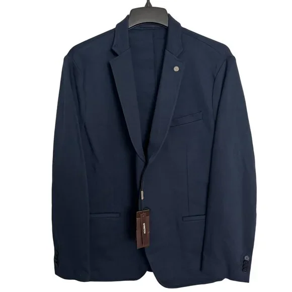 Michael kors mens suit jacket sz XXL Navy‎ blue Stretch two buttons retail $198