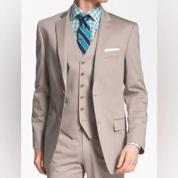 John Varvatos Star USA Loft Trim Fit Sport‎ Coat Double Button Beige Size 40R