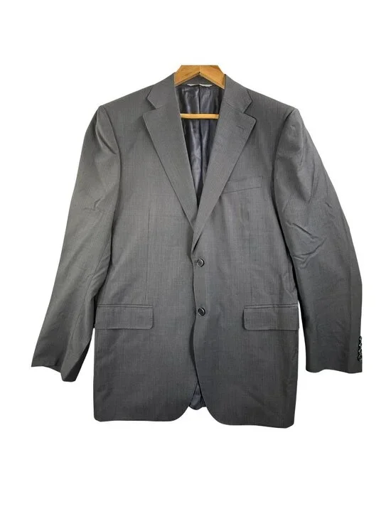 Canali Suit Jacket Mens EU 52 Blue Stripe Wool Made In Italy Sport Coat Blazer