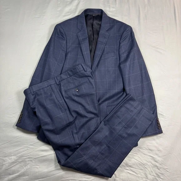 J.Crew Ludlow Suit + Pants 38R Navy Blue Vitale Barberis Canonico Luxury Wool